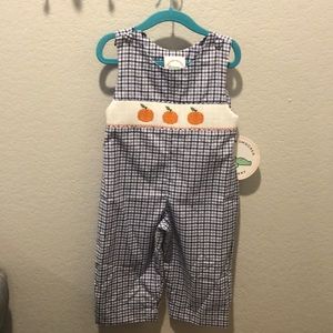 NWT Smocked pumpkin Jon Jon 24 M Fall